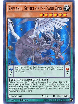 Zefraniu, Secret of the Yang Zing - PEVO-EN047 - Super Rare