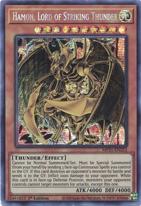 Hamon, Lord of Striking Thunder - MP21-EN253 - Prismatic Secret Rare 