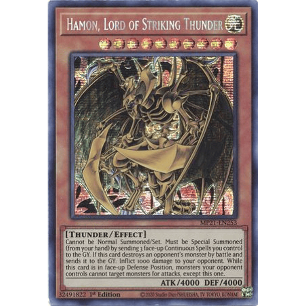 Hamon, Lord of Striking Thunder - MP21-EN253 - Prismatic Secret Rare 