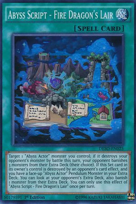 Abyss Script - Fire Dragon's Lair - DESO-EN025 - Super Rare