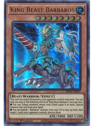 King Beast Barbaros - MP21-EN057 - Ultra Rare