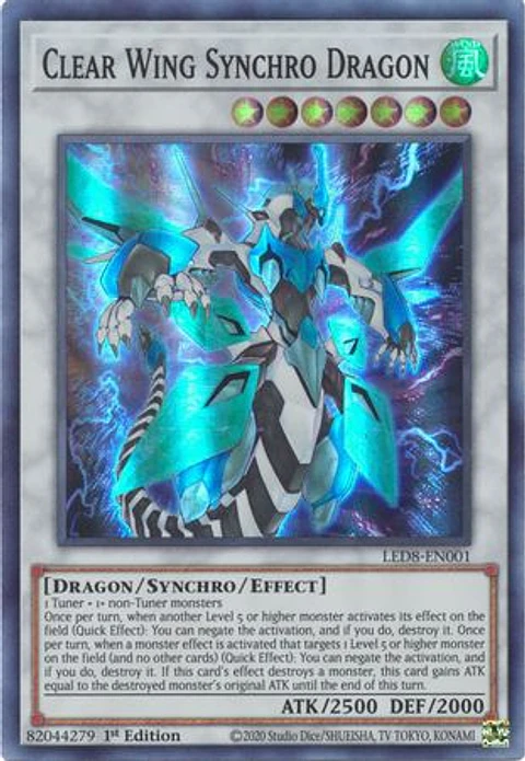 Clear Wing Synchro Dragon - LED8-EN001 - Super Rare