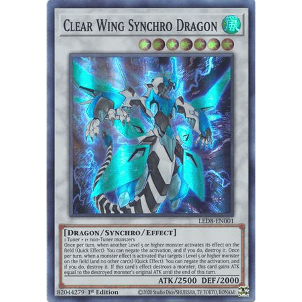 Clear Wing Synchro Dragon - LED8-EN001 - Super Rare