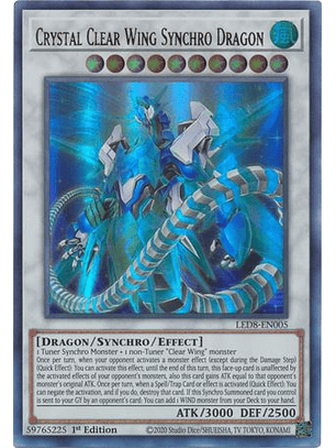 Crystal Clear Wing Synchro Dragon - LED8-EN005 - Ultra Rare