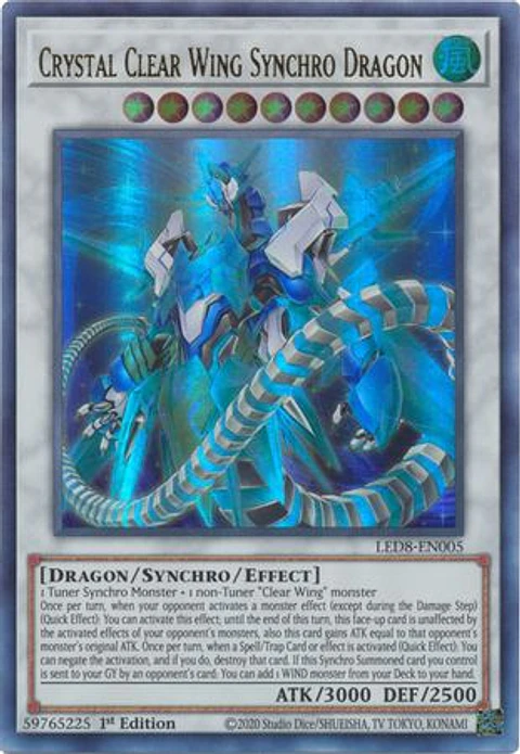 Crystal Clear Wing Synchro Dragon - LED8-EN005 - Ultra Rare