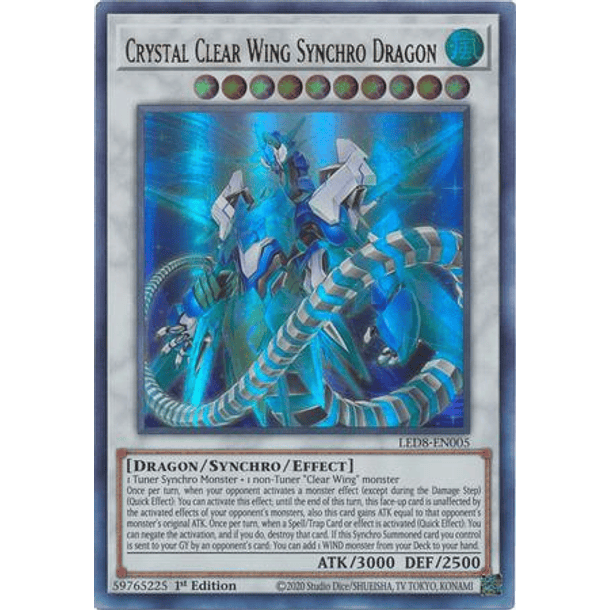 Crystal Clear Wing Synchro Dragon - LED8-EN005 - Ultra Rare
