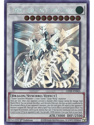 Crystal Clear Wing Synchro Dragon - LED8-EN005 - Ghost Rare