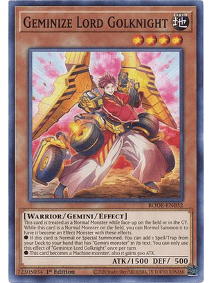 Geminize Lord Golknight - BODE-EN032 - Common