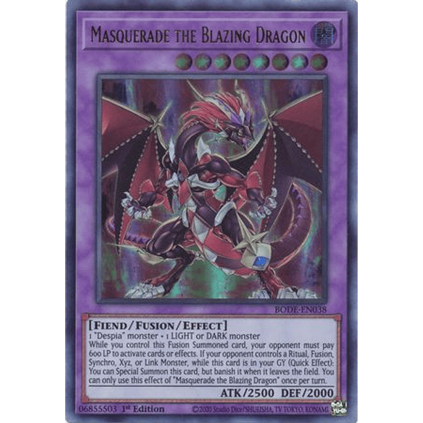 Masquerade the Blazing Dragon - BODE-EN038 - Ultra Rare