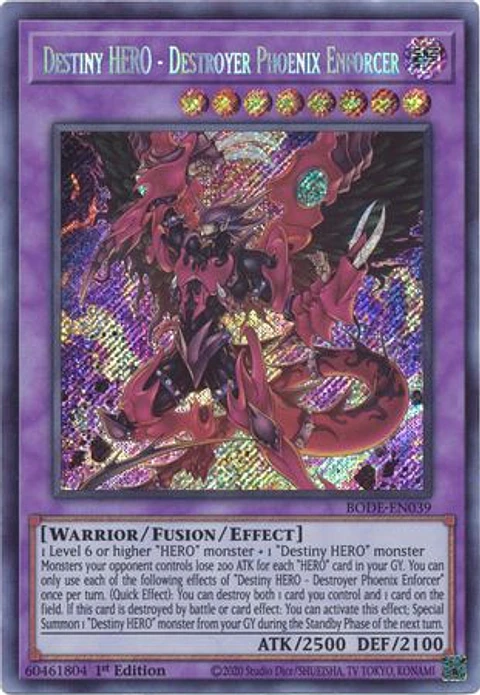 Destiny HERO - Destroyer Phoenix Enforcer - BODE-EN039 - Secret Rare