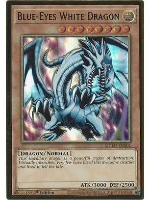 Blue-Eyes White Dragon - MGED-EN001 - Premium Gold Rare