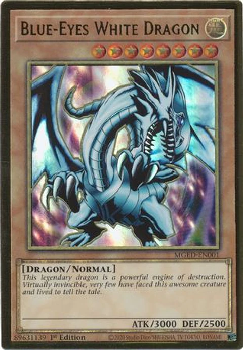Blue-Eyes White Dragon - MGED-EN001 - Premium Gold Rare
