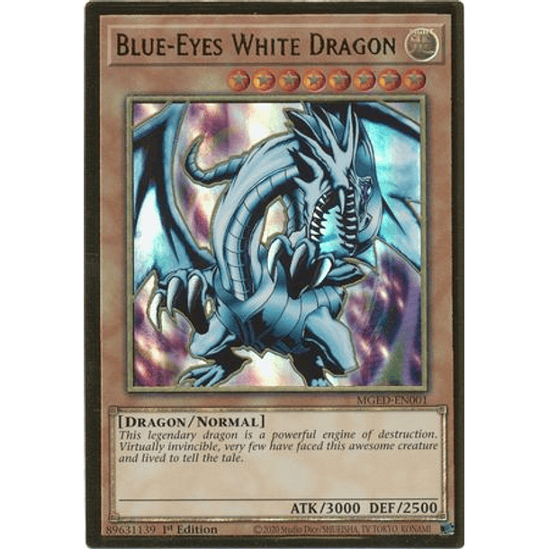 Blue-Eyes White Dragon - MGED-EN001 - Premium Gold Rare