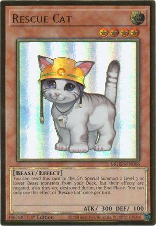 Rescue Cat - MGED-EN006 - Premium Gold Rare 1
