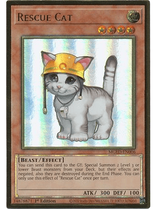 Rescue Cat - MGED-EN006 - Premium Gold Rare