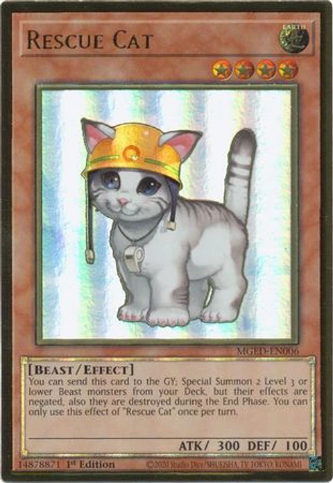 Rescue Cat - MGED-EN006 - Premium Gold Rare