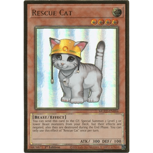 Rescue Cat - MGED-EN006 - Premium Gold Rare