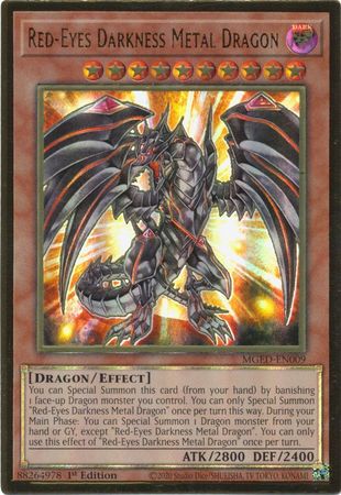 Red-Eyes Darkness Metal Dragon - MGED-EN009 - Premium Gold Rare 1