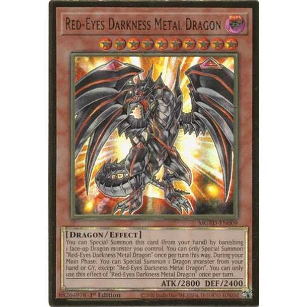 Red-Eyes Darkness Metal Dragon - MGED-EN009 - Premium Gold Rare