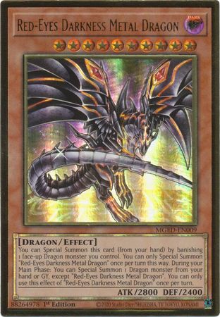 Red-Eyes Darkness Metal Dragon (alternate art) - MGED-EN009 - Gold Rare 1