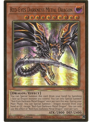 Red-Eyes Darkness Metal Dragon (alternate art) - MGED-EN009 - Gold Rare