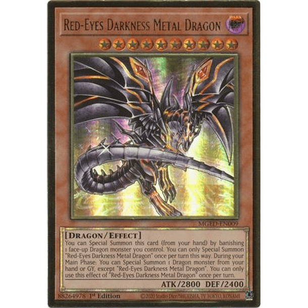Red-Eyes Darkness Metal Dragon (alternate art) - MGED-EN009 - Gold Rare