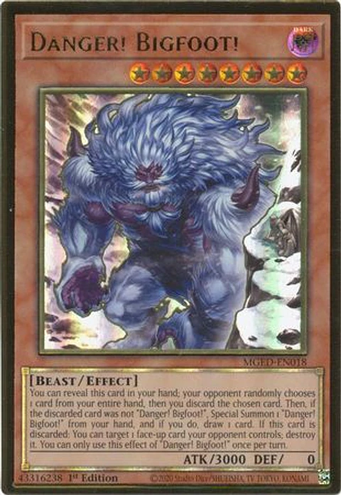 Danger! Bigfoot! (alternate art) - MGED-EN018 - Premium Gold Rare