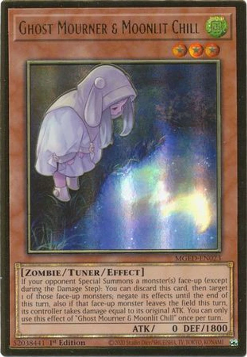 Ghost Mourner & Moonlit Chill (alternate art) - MGED-EN023 - Premium Gold Rare