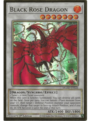 Black Rose Dragon (alternate art) - MGED-EN026 - Premium Gold Rare