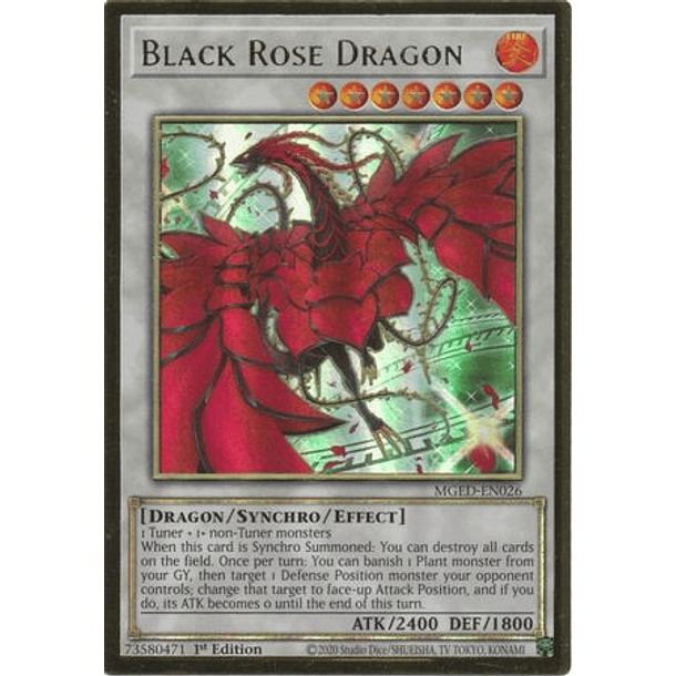 Black Rose Dragon (alternate art) - MGED-EN026 - Premium Gold Rare