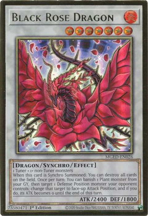 Black Rose Dragon - MGED-EN026 - Premium Gold Rare