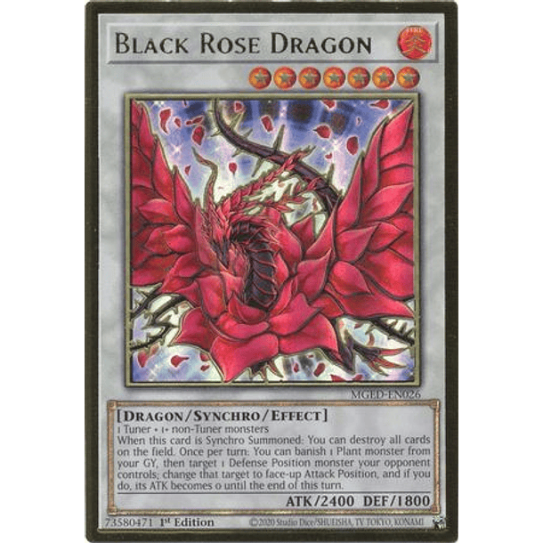 Black Rose Dragon - MGED-EN026 - Premium Gold Rare