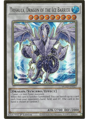 Trishula, Dragon of the Ice Barrier - MGED-EN027 - Premium Gold Rare 