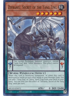 Zefraniu, Secret of the Yang Zing - MGED-EN072 - Rare