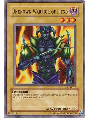 Unknown Warrior of Fiend - SDK-017 - Common