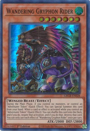 Wandering Gryphon Rider - GRCR-EN028 - Super Rare 1