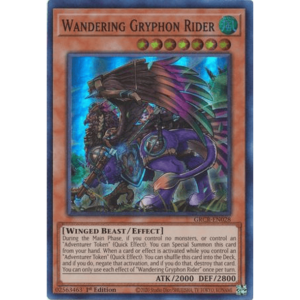 Wandering Gryphon Rider - GRCR-EN028 - Super Rare