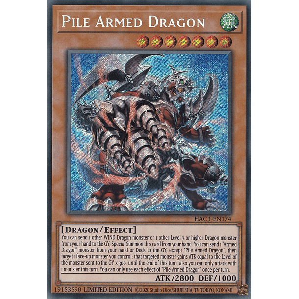 Pile Armed Dragon - HAC1-EN174 - Secret Rare
