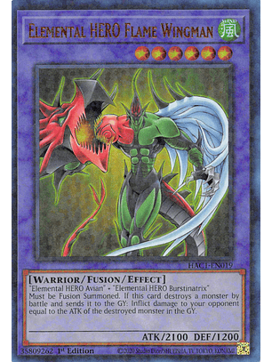 Elemental HERO Flame Wingman - HAC1-EN019 - Duel Terminal Ultra Parallel Rare