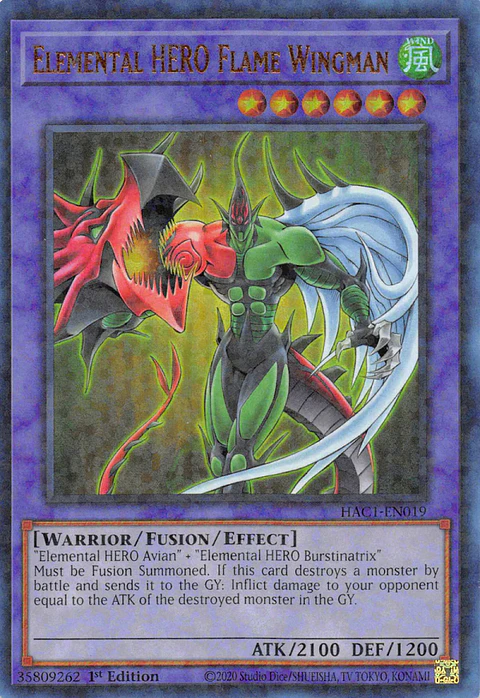 Elemental HERO Flame Wingman - HAC1-EN019 - Duel Terminal Ultra Parallel Rare