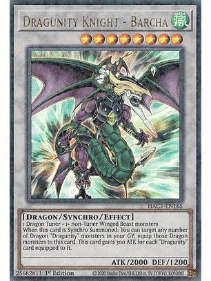 Dragunity Knight - Barcha - HAC1-EN165 - Duel Terminal Ultra Parallel Rare