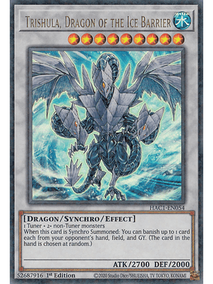 Trishula, Dragon of the Ice Barrier - HAC1-EN054 - Duel Terminal Ultra Parallel Rare