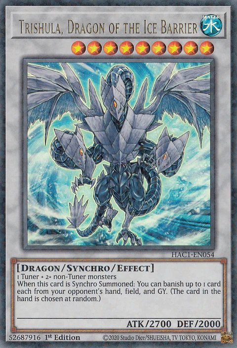 Trishula, Dragon of the Ice Barrier - HAC1-EN054 - Duel Terminal Ultra Parallel Rare