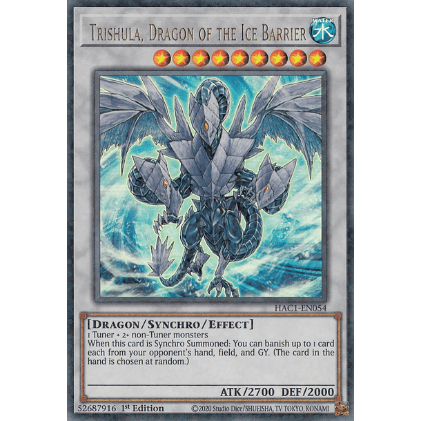 Trishula, Dragon of the Ice Barrier - HAC1-EN054 - Duel Terminal Ultra Parallel Rare