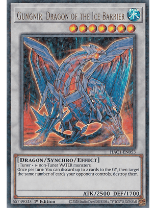 Gungnir, Dragon of the Ice Barrier - HAC1-EN053 - Duel Terminal Ultra Parallel Rare