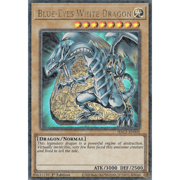Blue-Eyes White Dragon - HAC1-EN001 - Duel Terminal Ultra Parallel Rare