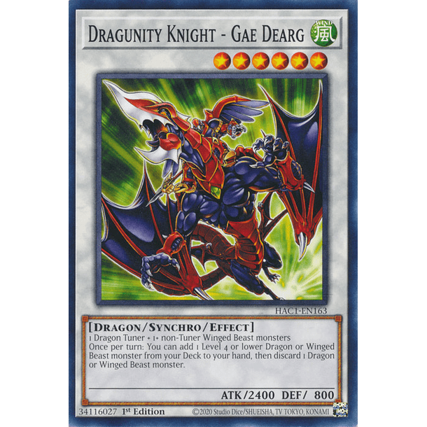 Dragunity Knight - Gae Dearg - HAC1-EN163 - Common 