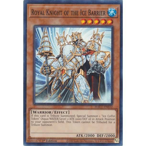Royal Knight of the Ice Barrier - HAC1-EN032 - Duel Terminal Normal Parallel Rare