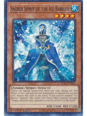 Sacred Spirit of the Ice Barrier - HAC1-EN045 - Duel Terminal Normal Parallel Rare