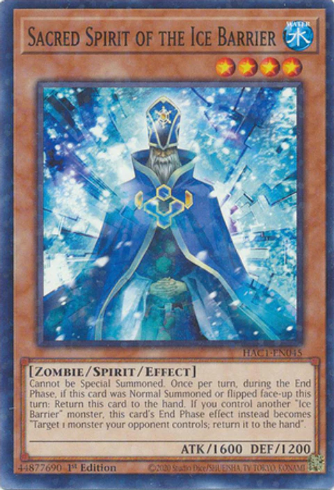 Sacred Spirit of the Ice Barrier - HAC1-EN045 - Duel Terminal Normal Parallel Rare